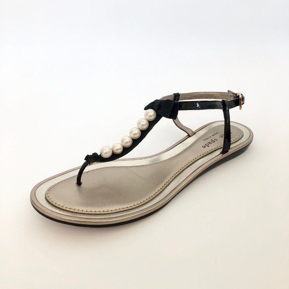 pearl t strap sandals